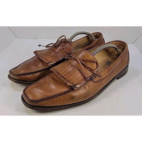 Allen Edmonds Alton Men’s 13 D Brown Slip On Kiltie Loafers Shoes Fringe USA - Picture 1 of 16